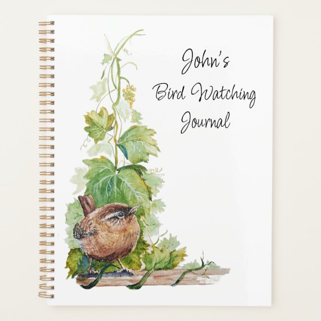 Custom Bird Watching Journal for Birders Wren Bird (Devant)