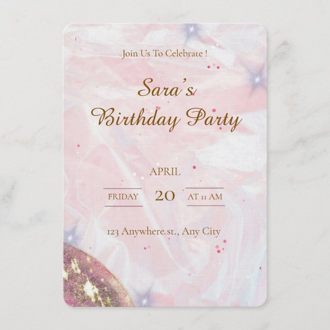 Custom Birthday Party Invitation (Devant)