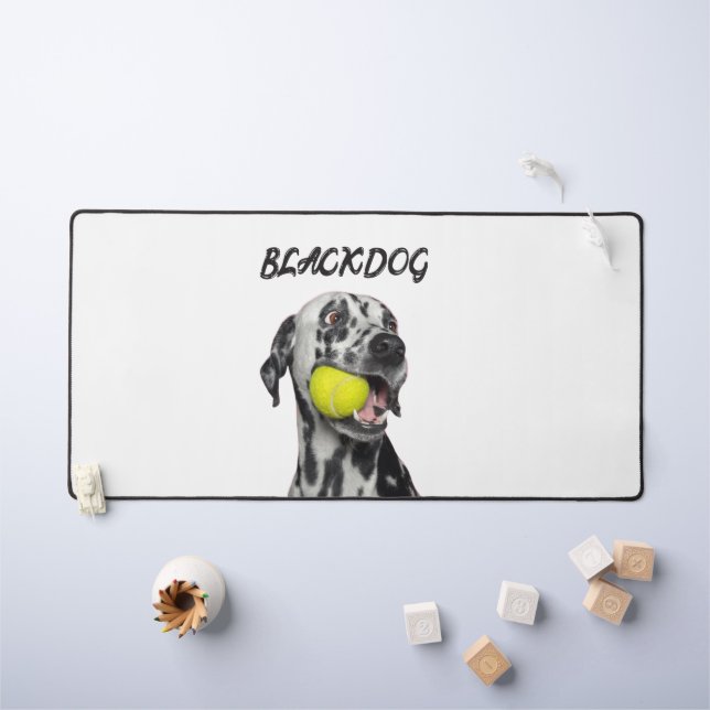 Custom Black & White Dog Throw pillow  (Tableau pour enfants)