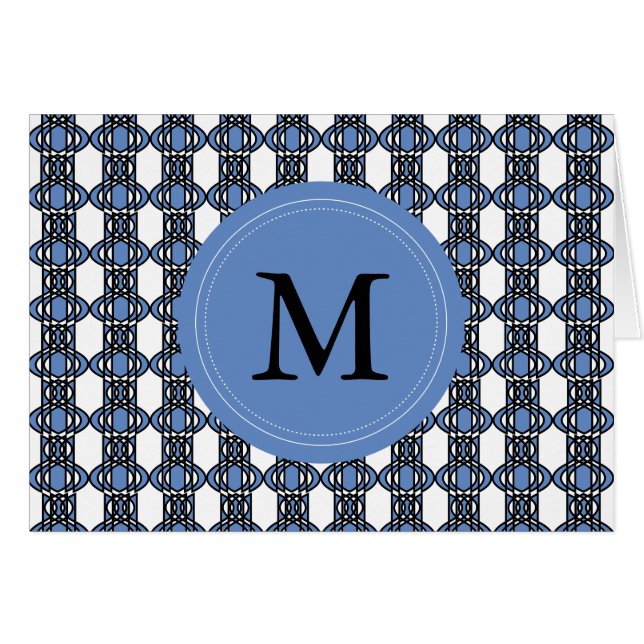 Custom Blue Abstract Scarab Pattern Monogram (Devant horizontal)