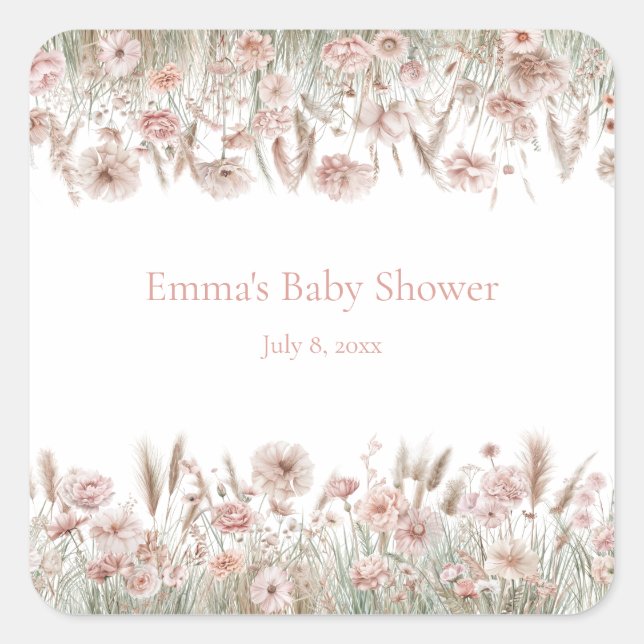 Custom Boho Wildflower Event Stickers (Devant)