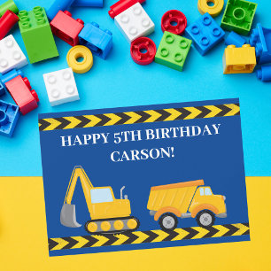Custom Boys Construction Camion Bonne carte d'anni