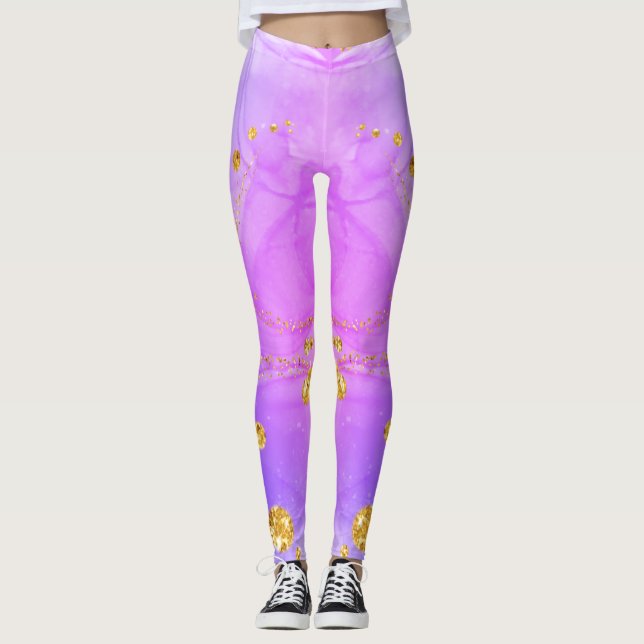 Custom Branded Funny Space pizza leggings de chat (Devant)