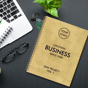 Custom Business Ajouter Logo Gold Carnet texturé