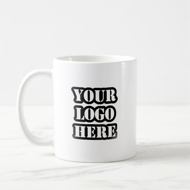 Custom Business Logo Branded Coffee Mug (Gauche)