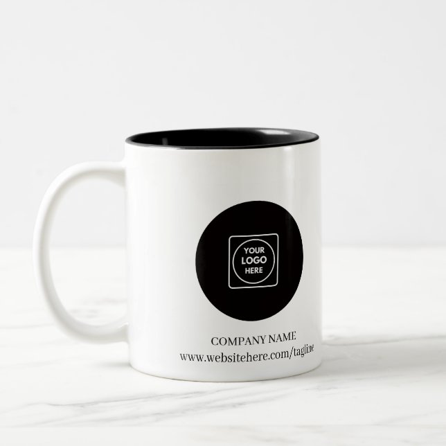 Custom Business Logo Website Two Tone Mug (Gauche)