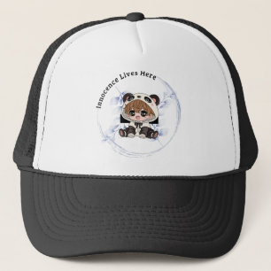 Custom Casquette Trucker en mousse, Blanc et noir
