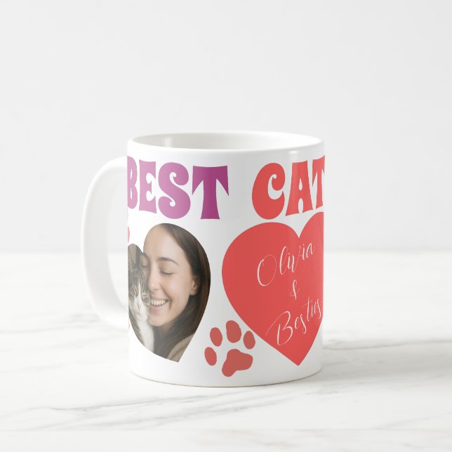 Custom Cat Mom Photo Mug (Devant gauche)