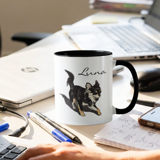 Custom Chihuahua Art Mug with Personalized Name (Créateur téléchargé)