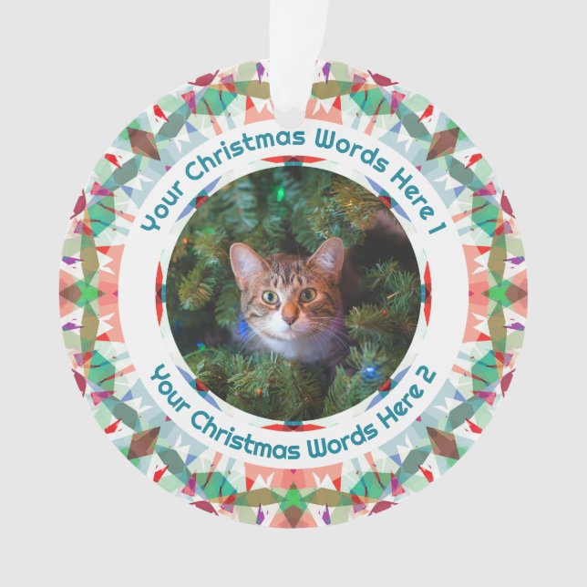 Custom Christmas Green Pink Family Photo Gift (devant)