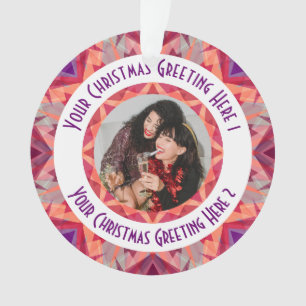 Custom Christmas Star Fun Jolly Red Photo Grey