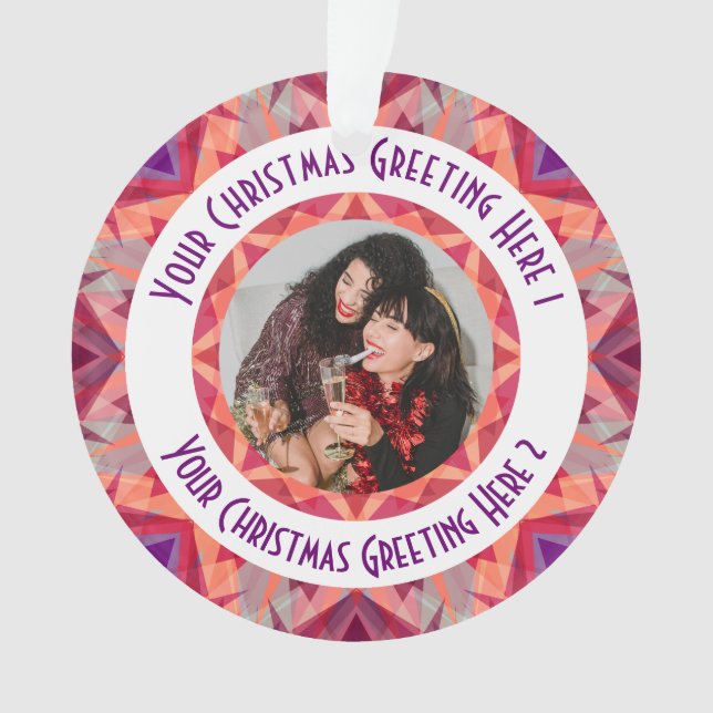 Custom Christmas Star Fun Jolly Red Photo Grey (devant)