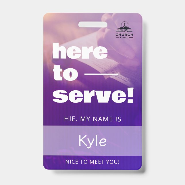 Custom Church Name Badge ID Template (Face)