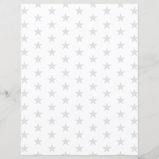 Custom Color Stars on White Scrapbook Paper (Devant)