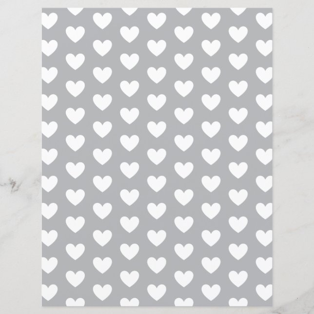 Custom Color with White Hearts Scrapbook Paper (Devant)