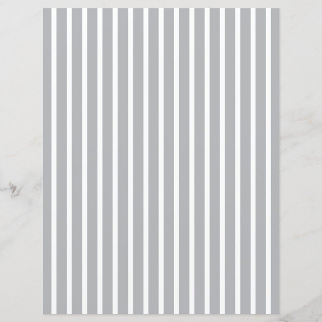 Custom Color with White Pinstripe Scrapbook Paper (Devant)