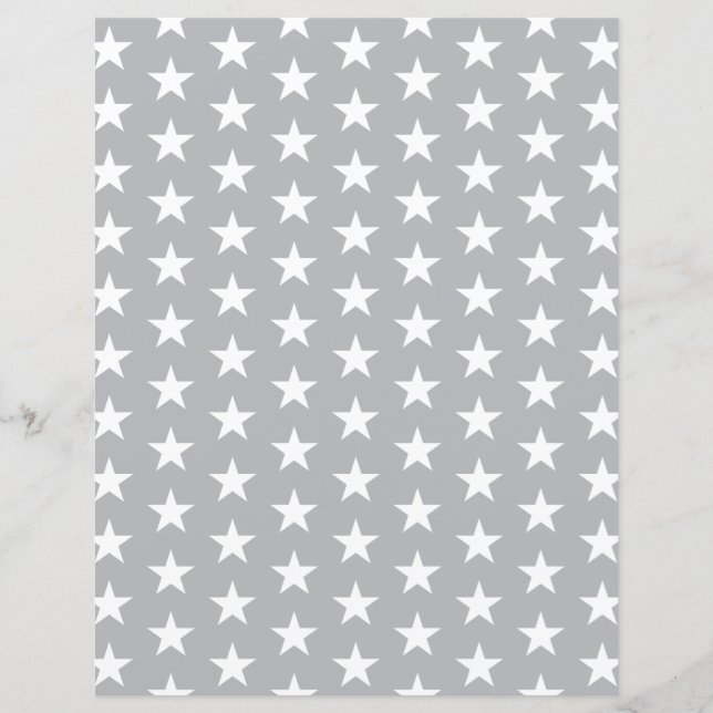 Custom Color with White Stars Scrapbook Paper (Devant)