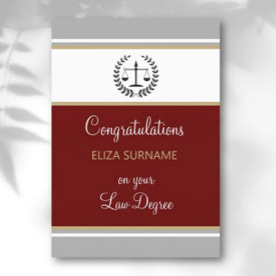 Custom, Congrats Diplôme de droit Carte de Graduat