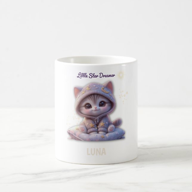 Custom Cosmic Cat Mug – Personalized Pastel Galaxy (Centre)