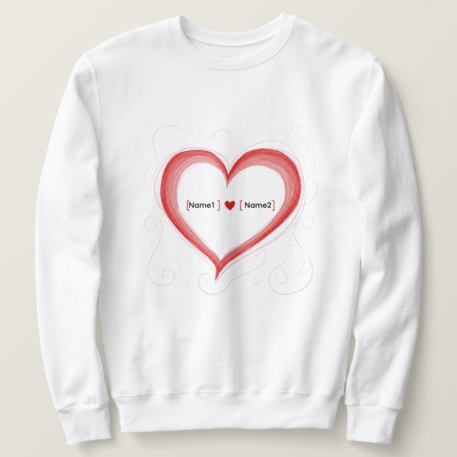 Custom Couple Names Heart Sweatshirt (Design devant)