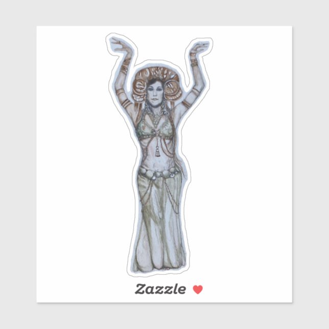 Custom-Cut Vinyl Sticker belly dancer  (Feuille)