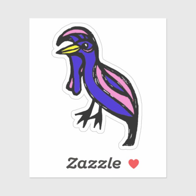 Custom-Cut Vinyl Sticker - Ula Umbrellabird (Feuille)