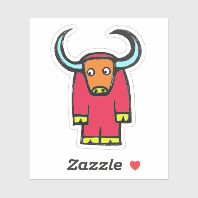 Custom-Cut Vinyl Sticker - Yogi Yak (Feuille)