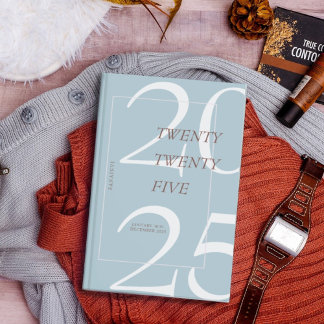 Custom Cute Blue Minimal 2025 Calendar  Planner