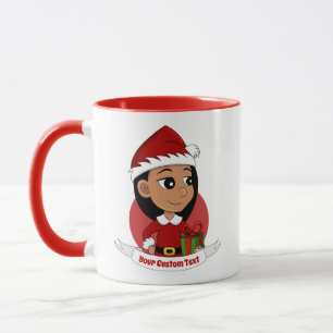 Custom cute Christmas girl dessin animé Mug