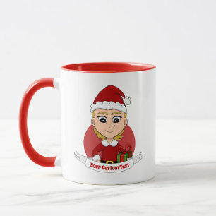 Custom cute Christmas girl dessin animé Mug