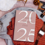 Custom Cute Pink Minimal 2025 Calendar  Planner<br><div class="desc">Stay organized in style with this elegant 2025 Zazzle planner. Featuring a modern, minimalist design with soft, earthy tones and a bold "2025" on the cover, this planner is perfect for keeping track of your daily schedule, goals, and important events. The sleek spiral binding ensures easy use, while the customizable...</div>