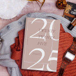 Custom Cute Pink Minimal 2025 Calendar  Planner<br><div class="desc">Stay organized in style with this elegant 2025 Zazzle planner. Featuring a modern, minimalist design with soft, earthy tones and a bold "2025" on the cover, this planner is perfect for keeping track of your daily schedule, goals, and important events. The sleek spiral binding ensures easy use, while the customizable...</div>