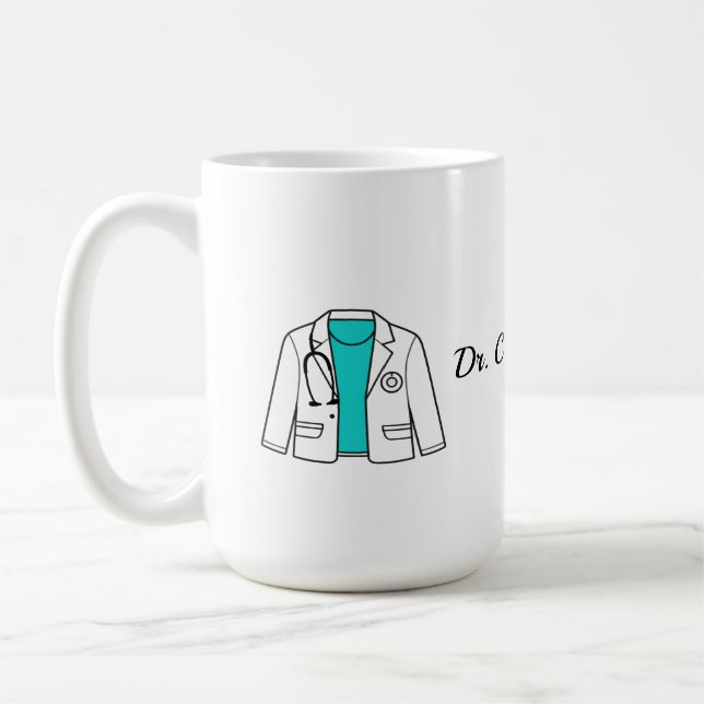 Custom Doctor Coat Mug | Stethoscope Outline  (Gauche)
