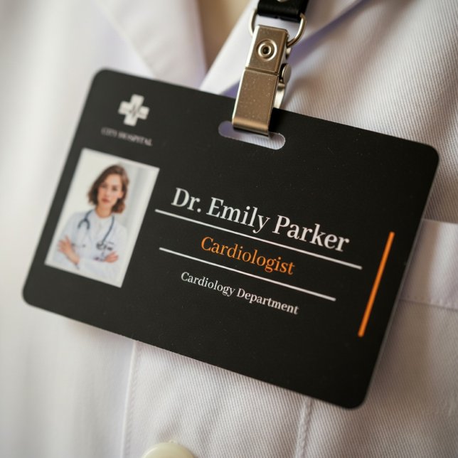 Custom Doctor ID Badge Template | Cardiologist  (Créateur téléchargé)