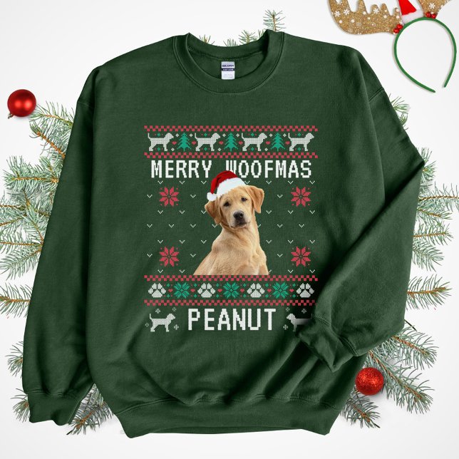 Custom Dog Ugly Christmas Sweatshirt with Photo (Créateur téléchargé)