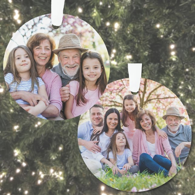 Custom Double Sided Family Two Photo Christmas (Custom Double Sided Family Two Photo Christmas Ornament)