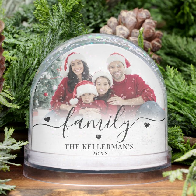 Custom Double Sided Family Two Photo Christmas (Custom Double Sided Family Two Photo Christmas Snow Globe)