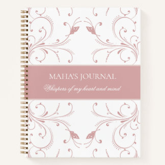 Custom Dusty Rose Botanical Butterfly Journal