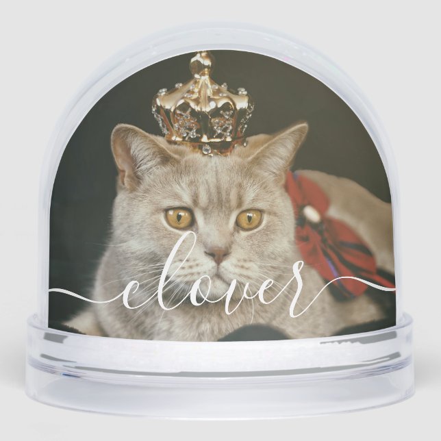 Custom Elegant Script Modern 2 Photo Pet Cat (Avant)