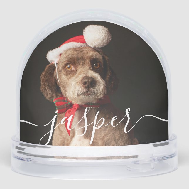 Custom Elegant Script Modern 2 Photo Pet Dog (Arrière)