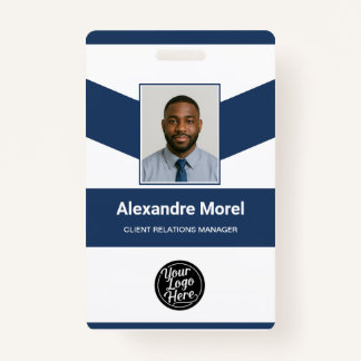 Custom Employee Badge with Photo, Logo & Barcode