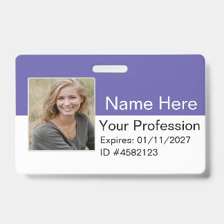 Custom Employee Photo Logo Bar Code Name Badge ID