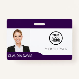 Custom Employee Photo,Name , Logo, Bar Code, Badge