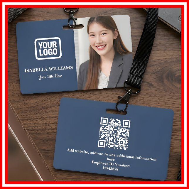 Custom Employee Photo, QR Code, Logo, Name Badge (Créateur téléchargé)