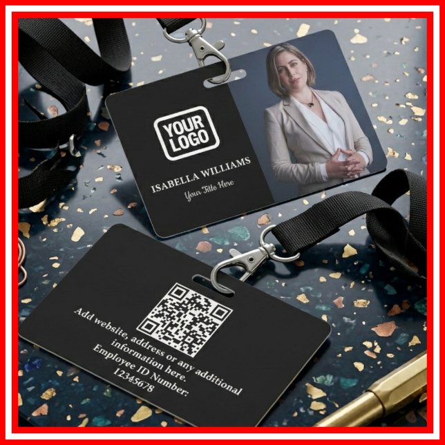 Custom Employee Photo, QR Code, Logo, Name Badge (Créateur téléchargé)