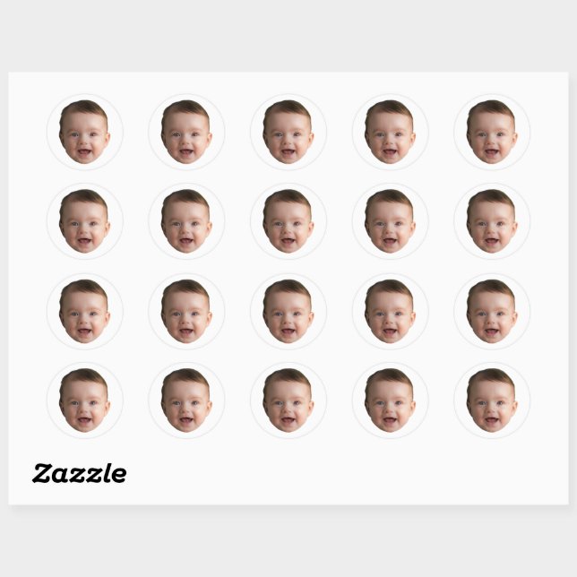 Custom Face Stickers Personalized Funny Face Photo (Feuille)