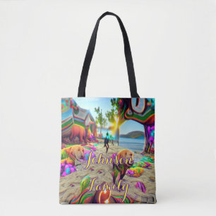 Custom Family Beach Sac fourre-tout Labrador Retri