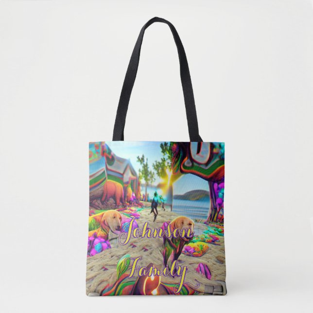 Custom Family Beach Sac fourre-tout Labrador Retri (Devant)
