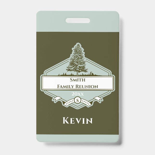 Custom Family Tree Logo Reunion Name Badge (Avant)