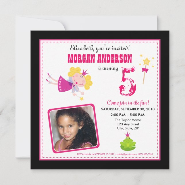 :custom: Fées Whimsical Invitation d'anniversaire  (Devant)